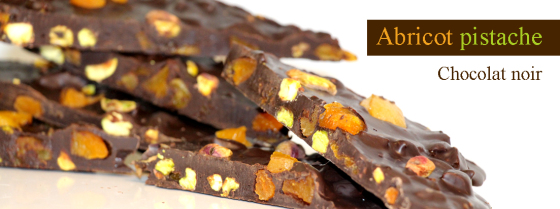 Chocolat à la casse - Abricots pistaches