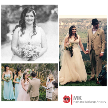 Blue Mountain wedding. Garden wedding hair and makeup.