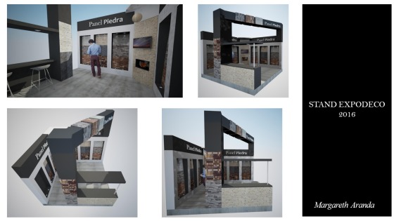 Diseño Stand Panel Piedra 