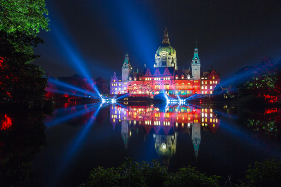 Illuminiertes Neues Rathaus Hannover