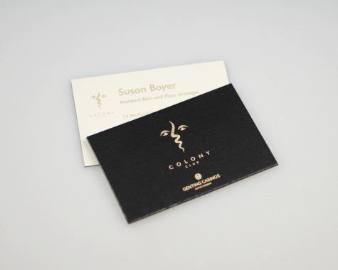 Cartes de visite de luxe pour un casino à Londres.