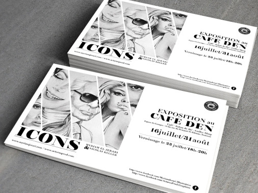 Design graphique et flyer de l'exposition "Icons"