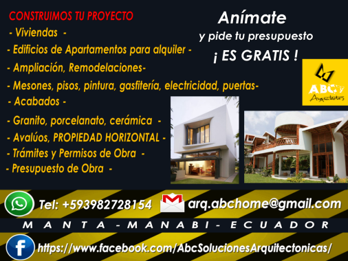 VISITANOS en nuestras redes sociales FACEBOOK  0982728154 WHATSAPP CONTACTOS -  ARQUITECTO Cristhian AB