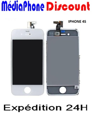Vitre tactile iPhone 4 Blanc avec LCD monté sur chassis de qualité originale Apple Rétina.