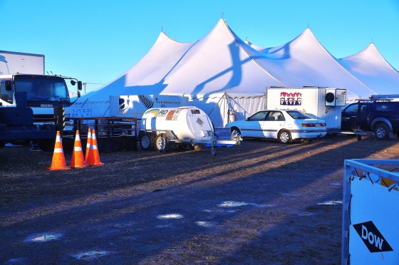 One of Lovely Grubs's kitchen rigs and chiller trailer outside public caterer's marquee for 2015 south Island Field. Where we were the preferred caterer. Days 27000 people on site over 3 days.. We also serviced 5 corporate sites.