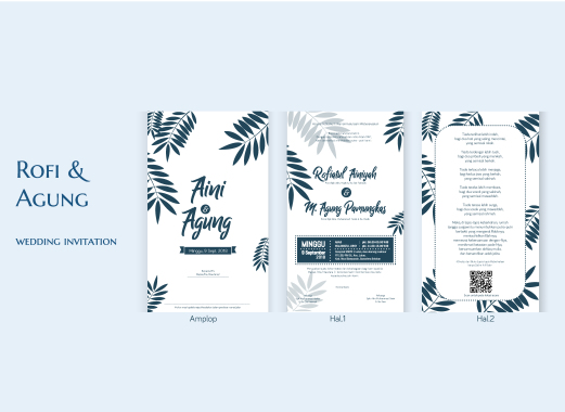 Permintaan desain 1 warna (design only) undangan pernikahan Aini & Agung