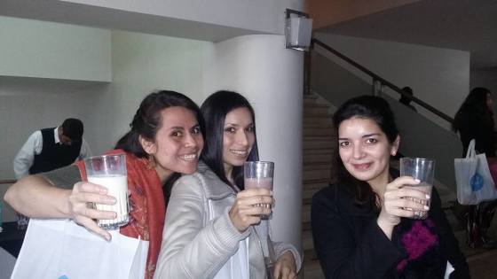 Participando en la campaña "Sí a la Leche"