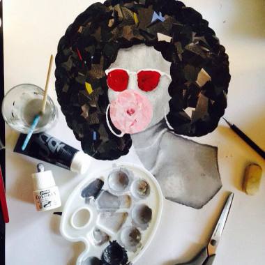 Dessin de mon book personnel - Collage & peinture