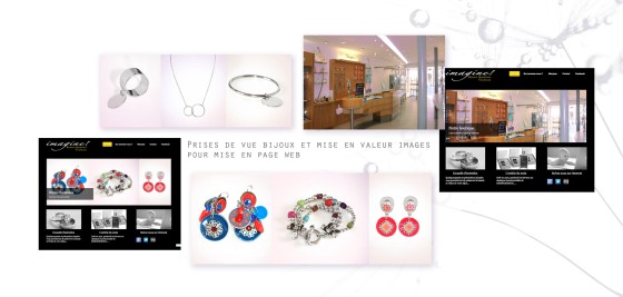 Prises de vues bijoux pour Présentation pages web - boutiques bijoux argent et fantaisie.