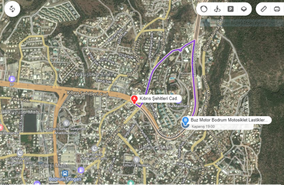 BUZ MOTOR BODRUM HARİTA