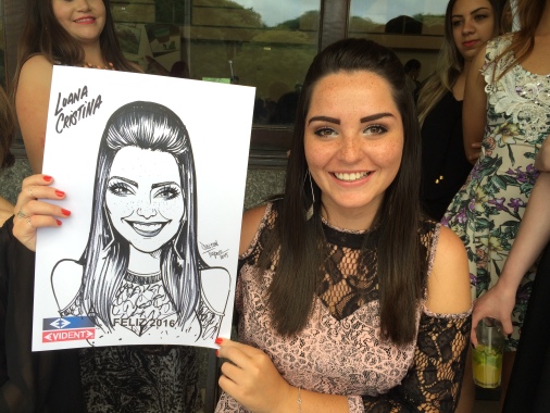 caricatura ao vivo em evento corporativo em papel