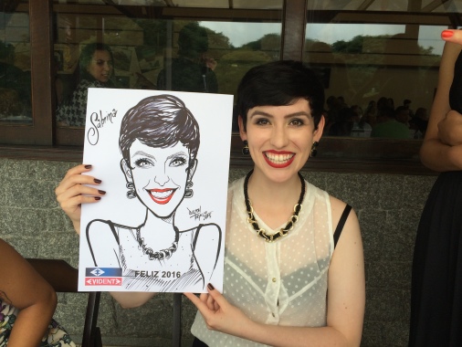 caricatura ao vivo em evento corporativo em papel