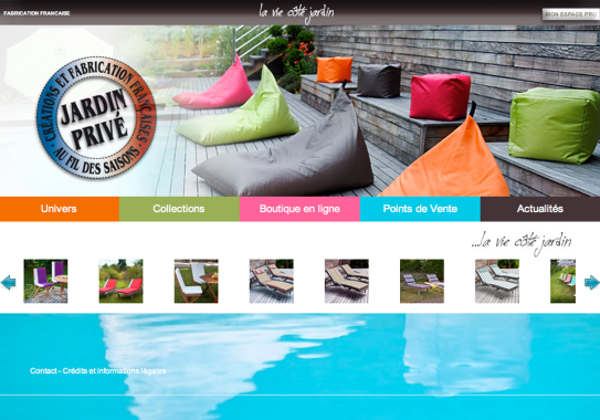 Création graphique du site jardin privé.
Mise à jour annuel de la nouvelle collection