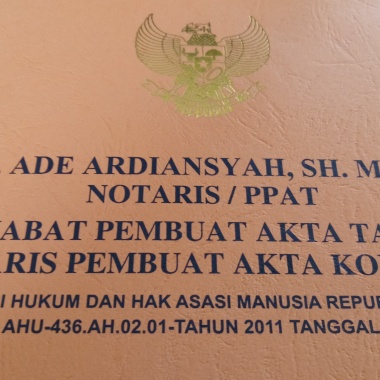 Notaris/Ppat Ade Ardiansyah Sh. M.Kn