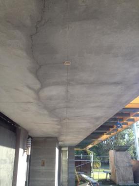 Discolouration in the soffit before our treatment.