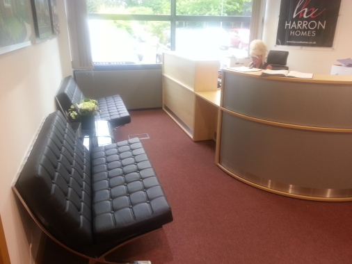 Modular Reception suite including leather seating for a famous housebuilder