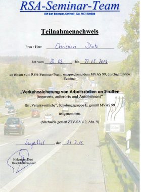 Absperrungen auf sämtlichen Öffentlichen Straßen. (Wie Zum Beispiel Fa. Sauer)