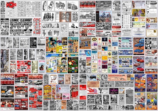 A collage of published work