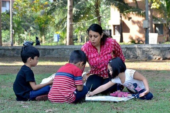 Out-door session conducted by Little Pods professional.