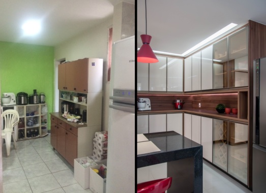 Antes e depois cozinha