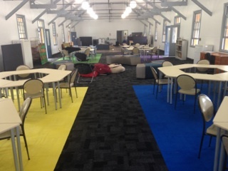 Unique carpet tile design, International Football School