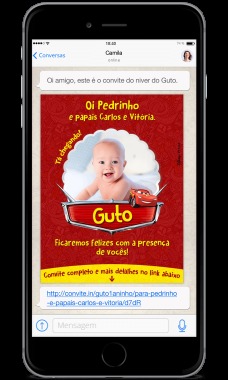 Convite on-line, digitai, virtual com confirmação de presença