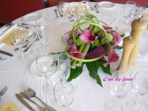 Centre de table avec callas