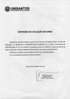 Certificado de Colação de Grau