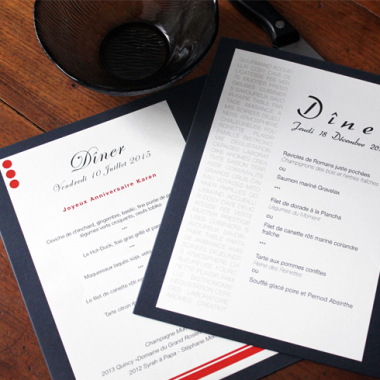 Menu pour événement particulier (restaurant)
