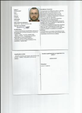 CARTE PROFESSIONNELLE D EDUCATEUR SPORTIF