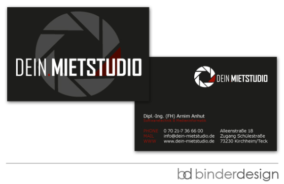 Visitenkarten für Fotostudio in Kirchheim-Teck