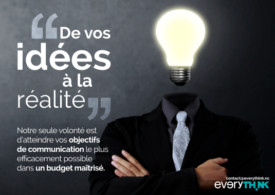 Philosophie
4 pôles de compétences complémentaires (publicité, édition, multimédia, stratégie) qui s'influencent afin d'identifier et de répondre à vos problématiques d'identité, de notoriété ou d'influence.