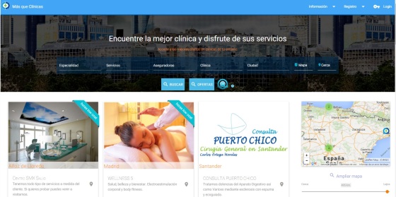 Búsqueda de clínicas y centros privados.