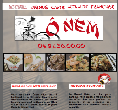Site internet pour un restaurant asiatique
