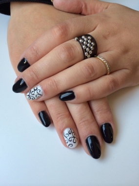 gel sur ongles naturels avec nail art fait main