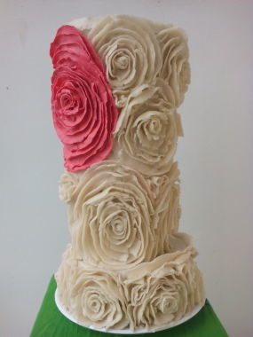 Ruffle cake, Wedding Cake, Fondant Cake