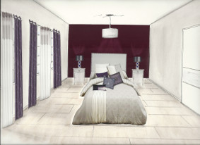 Chambre Aubergine
Élégance et féminité
