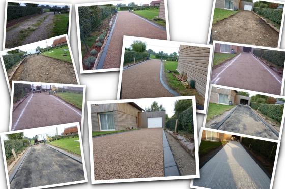 Une allée type avant après avec les différentes phase de travaux