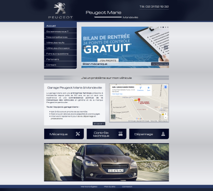 Nerepix - réalisation du site internet de l'entreprise Garage Marie Peugeot à Mondeville