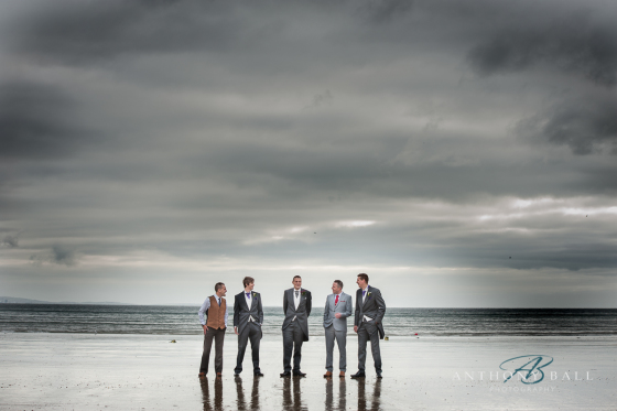 Grooms Party on beach