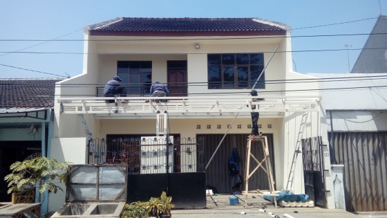 Pemasangan canopy alderon di rumah ibu fitry.rancaekek