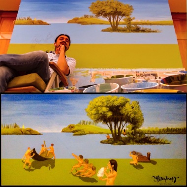 Proceso del arte y mural finalizado. "Infancias"