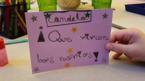 Manualidad tarjeta novios