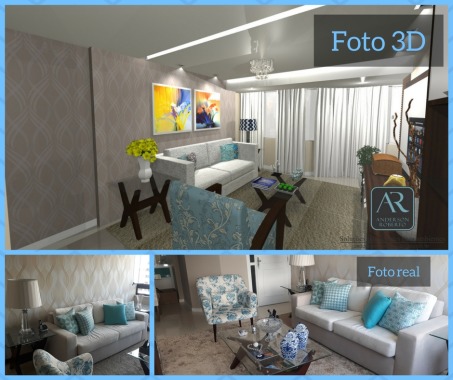 Sala de estar - Tons azuis