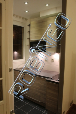 Modernisation complète d'une kitchenette aménagée, conception-réalisation (Asnières, 2013)