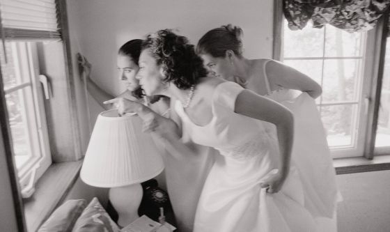 Bride is Looking out of the window