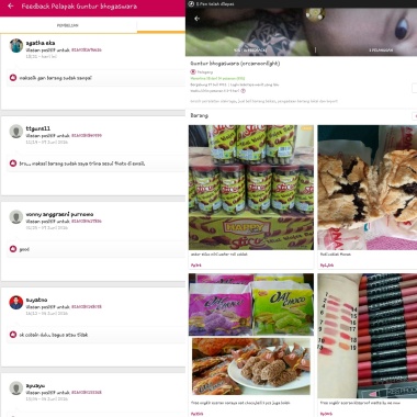 Feedback toko online bukalapak