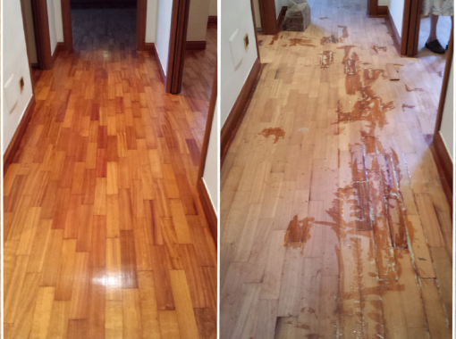 riparazioni e ripristino parquet iroko/ lavoro finito