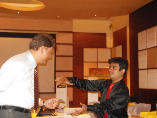 Magician Tarun performing for Ranbaxy comapany event