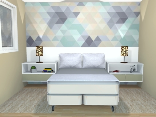 Projeto de interiores para quarto casal.